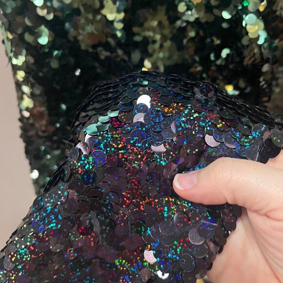 NEW Zara Women's Wide Leg Green Ombre Sequin Pants- Size‎ S - Picture 6 of 8